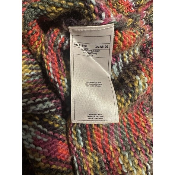 Roxy Women’s Cropped Multicolor Wool Blend Sweater Long Sleeve Size Small - Picture 9 of 9